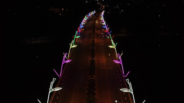 Aerial view of Pango bridge, Aceh, Indonesia.
