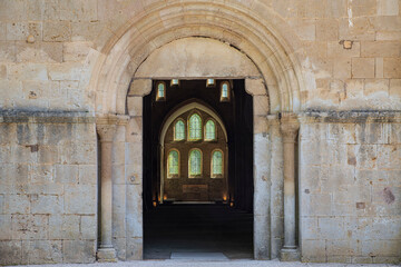 Fototapeta na wymiar Architecture of the Cistercian Abbey of Fontenay in Burgundy, France