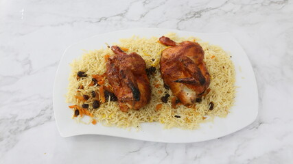 Grilled chicken with rice (Kabsa)