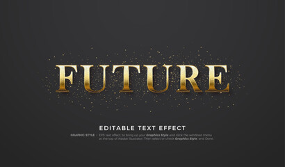 Future gold text effect, classic and luxurious with thick coloring.