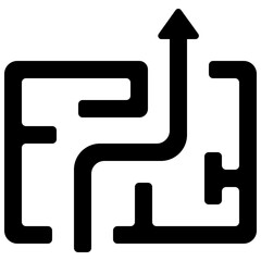 Route Through Maze Icon