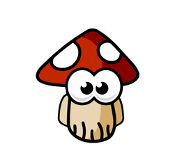 Mushroom character. Funny children drawing