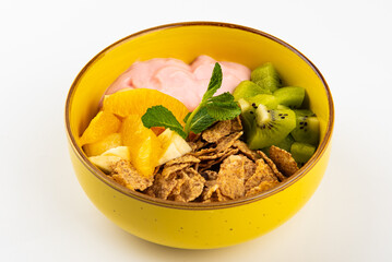 fruits with yogurt