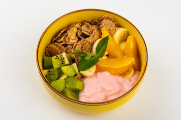 fruits with yogurt