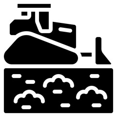 Bulldozer On Landfill Icon
