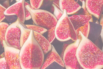 Tasty figs background. Top view.