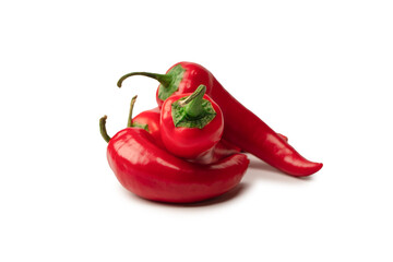 Red hot chili pepper isolated on a white background.