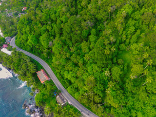 Aerial view of Tapaktuan, Aceh, Indonesia