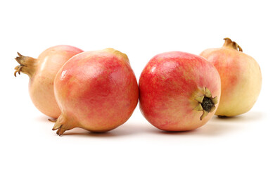Juicy pomegranate on white background