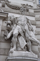 Fototapeta na wymiar copper statue of a naked man in Vienna