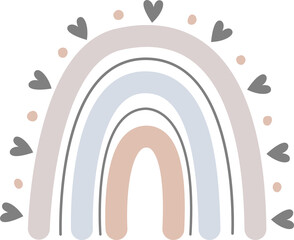 Obraz premium Boho Rainbow hand-drawn for decoration, prints, wallpaper