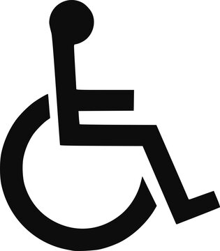 Man on wheelchair handicapped symbol illustration isolated on transparent background