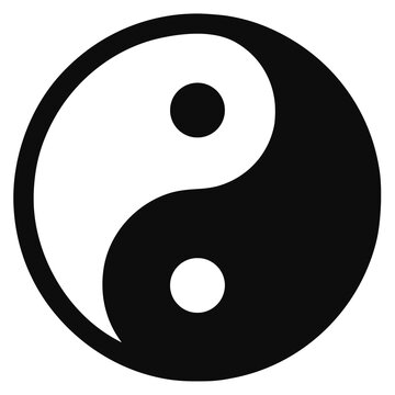 Yin and Yang Tao symbol icon illustration isolated on transparent background