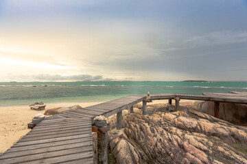 Picture of wooden walkway by the sea
