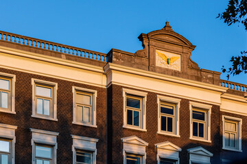 Fototapeta premium Old building facade in late sun, Utrecht, the Netherlands