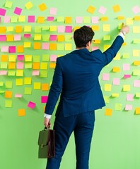 Businessman with many business priorities