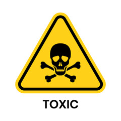 Vector toxic poison icon isolated on white background. Warning symbol. Poison, acid, toxic, caution icon. Skull and crossbones. - obrazy, fototapety, plakaty