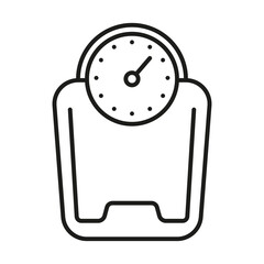 Diet scale line icon. Weigh less outline illustration vector