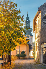Fototapeta na wymiar Tower of The Old Castle in Banska Stiavnica at an autumn season, Slovakia, Europe.