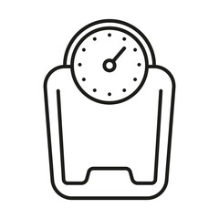 Diet scale line icon. Weigh less outline illustration 