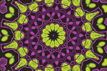 Vector abstract flower colorful festive mandala ethnic tribal pattern on background