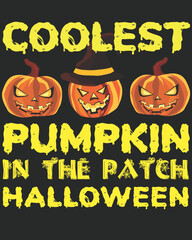 Coolest pumpkin in the patch halloween. Popcorn halloween background