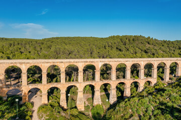 Fototapeta premium Les Ferreres Aqueduct or Pont del Diable - Devil's Bridge. A Roman aqueduct at Tarragona, Catalunya, Spain