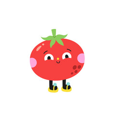 Cute cartoon tomato illustration on a white background.