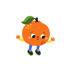Cute cartoon orange illustration on a white background.