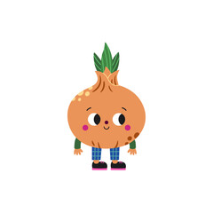 Cute cartoon onion illustration on a white background.