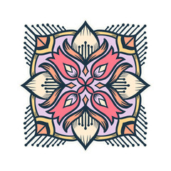 flower pattern in vintage mandala style for tattoos, fabrics or decorations and more	