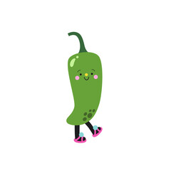 Cute cartoon jalapeno illustration on a white background.