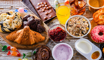 Food products containing a significant amount of sugar