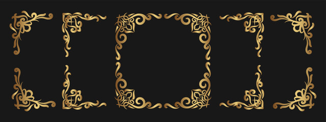 vintage frame set  antique gold ornament