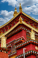 Fototapeta premium Little potala Architecture details in Shangrila old town of Zhongdian, China