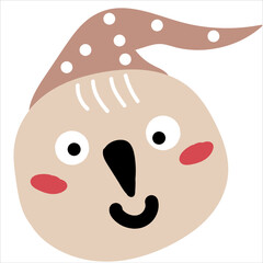 cute clown childish hand drawn vector element