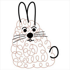 rabbit childish hand drawn vector element