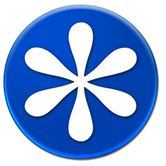 White flower icon isolated over transparent background