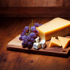 Käse, Wein und Weintrauben