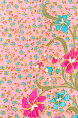 The Batik sarong pattern background in Thailand, traditional batik sarong in Asian.