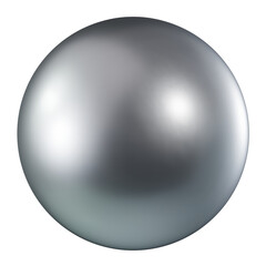 3d matt chrome silver circle sphere png element.