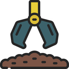 Excavator Claw Trash Icon