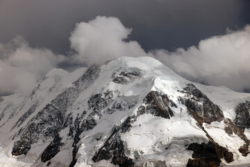 Stormy summer landscape of the Pennine Alps in Switzerland, Europe