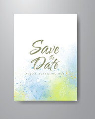Save the date with watercolor background. Design for your invitation.