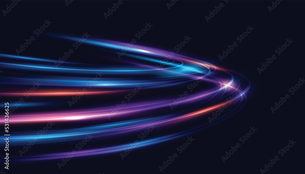 Poster modern abstract high-speed light trails effect. futuristic dynamic motion technology. motion pattern