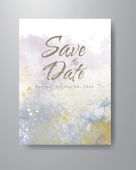 Save the date with watercolor background. Design for your invitation.