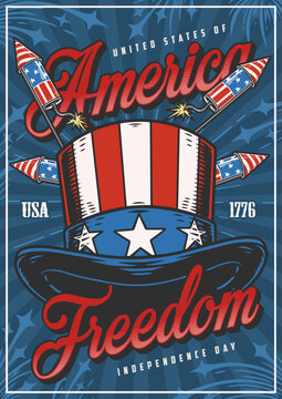 America independence day flyer colorful