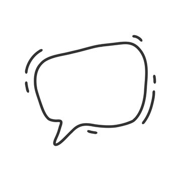 Chat Bubble Icon With Line Art Style