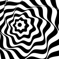 Black and white stripes in star shape