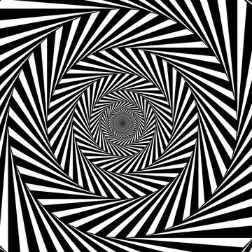 Stripes in round tunnel shape, optical illusion